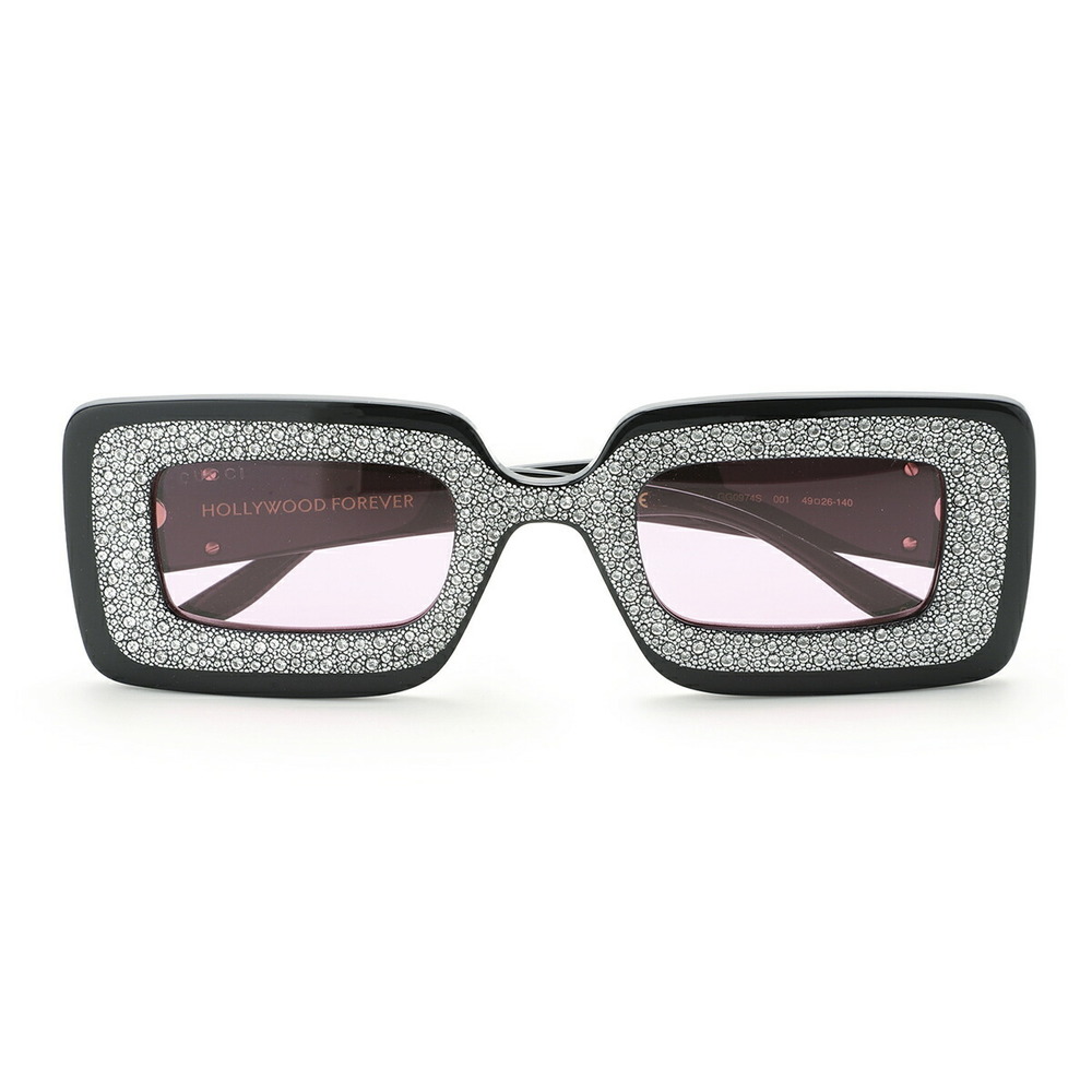 Gucci Sunglasses Black Rectangular Frame With Cry… - image 3
